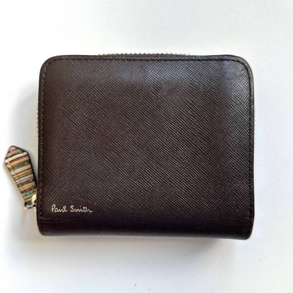 ポールスミス Paul Smith 二つ折り財布 ジップストローグレイン2 ダークブラウン