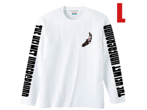 袖THE HELMET UNDERGROUND L/S T-shirt WHITE L/白長袖teeロンt袖プリントレイヤードchampion plugチャンピオンスパークプラグdenso