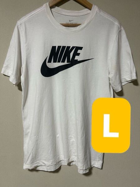 Tシャツ トップス シャツ 丸首 NIKE ナイキ 半袖 メンズ レディース ユニセックス カットソー プリント ホワイト 白 L