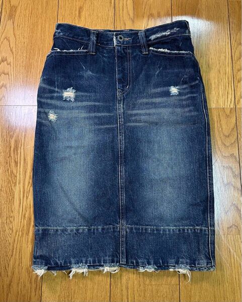 ヒステリックス 膝丈スカート ダメージデニムスカート ヒステリックグラマーhystericglamour hysterics ヒスミニ