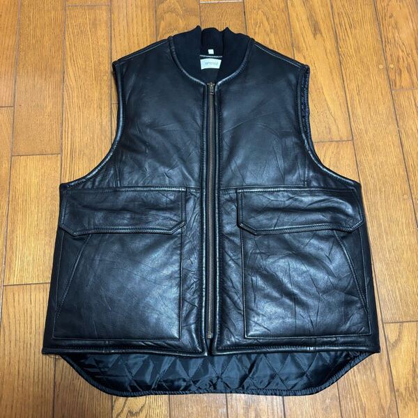 YOUSED by vintage リメイクレザーベスト ダウンベスト 中綿入り サイズ 古着 ヴィンテージ 本革