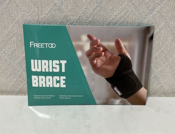 704i2224 FREETOO 手首 サポーター 強力サポート 吸汗速乾 男女兼用 スポーツ 家事 育児 パソコン/スマホ操作 ブラック