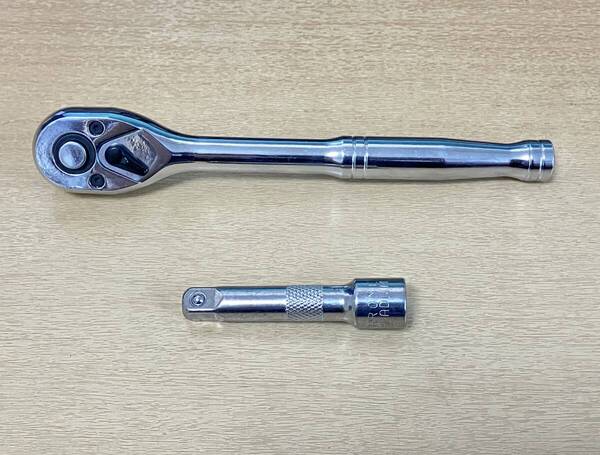 新型ラチェットハンドル エクステンションバーセット☆差込角 9.5mm (3/8) 72T