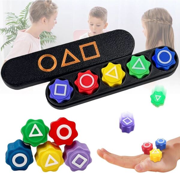 コンギ(Gonggi) 韓国の伝統的な遊びゲーム幾何学模様+長条型の箱,5 個