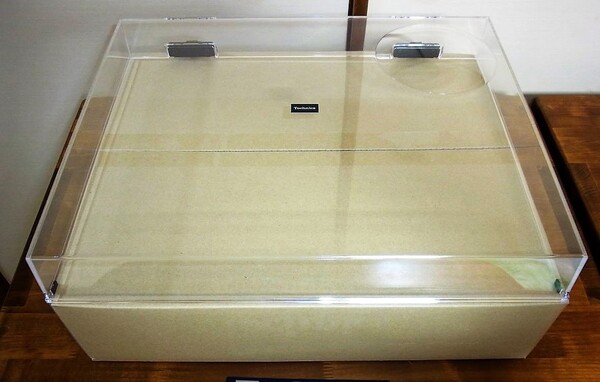 【新品・送料無料】Technics SL-1200シリーズ用 クリア色 純正 ダストカバー(ヒンジ装着済み)未使用品1枚 +オーバーハングゲージ2個付
