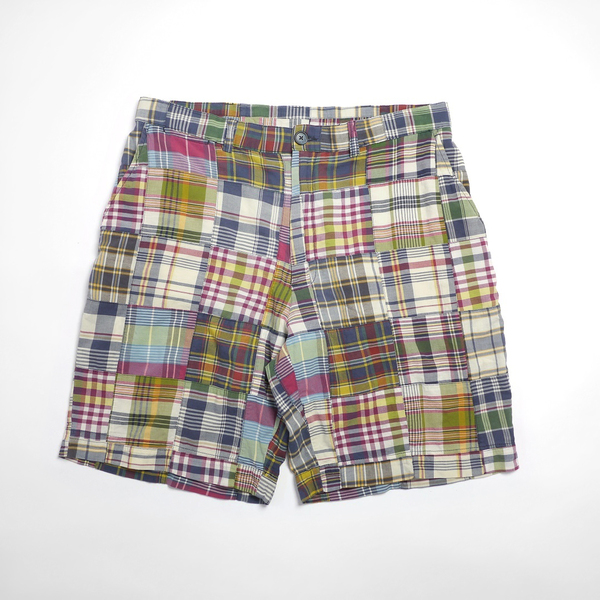 90s PRL PROSPECT SHORT オールド ビンテージ ラルフローレン マドラスチェック パッチワーク ショーツ ショート パンツ ハーフ 古着 W36