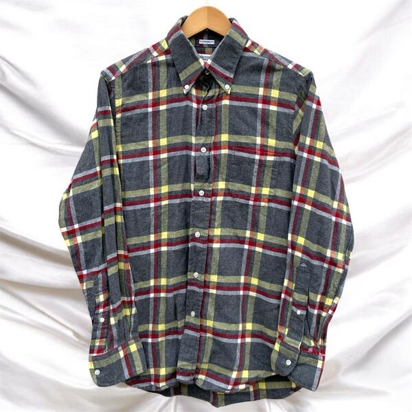 良品 usa製 インディビジュアライズドシャツ チェック ネルシャツ 濃グレー individualized shirts インディヴィジュアライズドシャツ