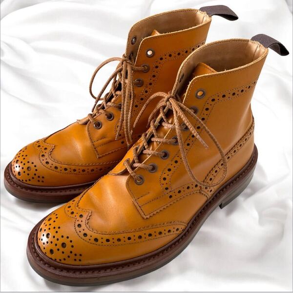 美品 トリッカーズ M5634 STOW エイコンアンティーク カントリーブーツ Tricker's STOW ACORN ANTIQUE ストウ ダイナイトソール WING TIP