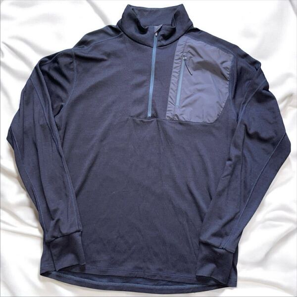 美品 ダイワライフスタイル ベースレイヤー ネイビー ハーフジップ カットソー DAIWA Lifestyle 23AW BASE LAYER ロングスリーブ Tシャツ