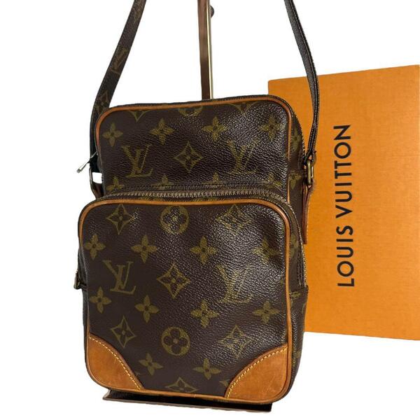 美品 クロスボディ ルイヴィトン LOUIS VUITTON モノグラム アマゾン ショルダーバッグ ブラウン 茶 鑑定済