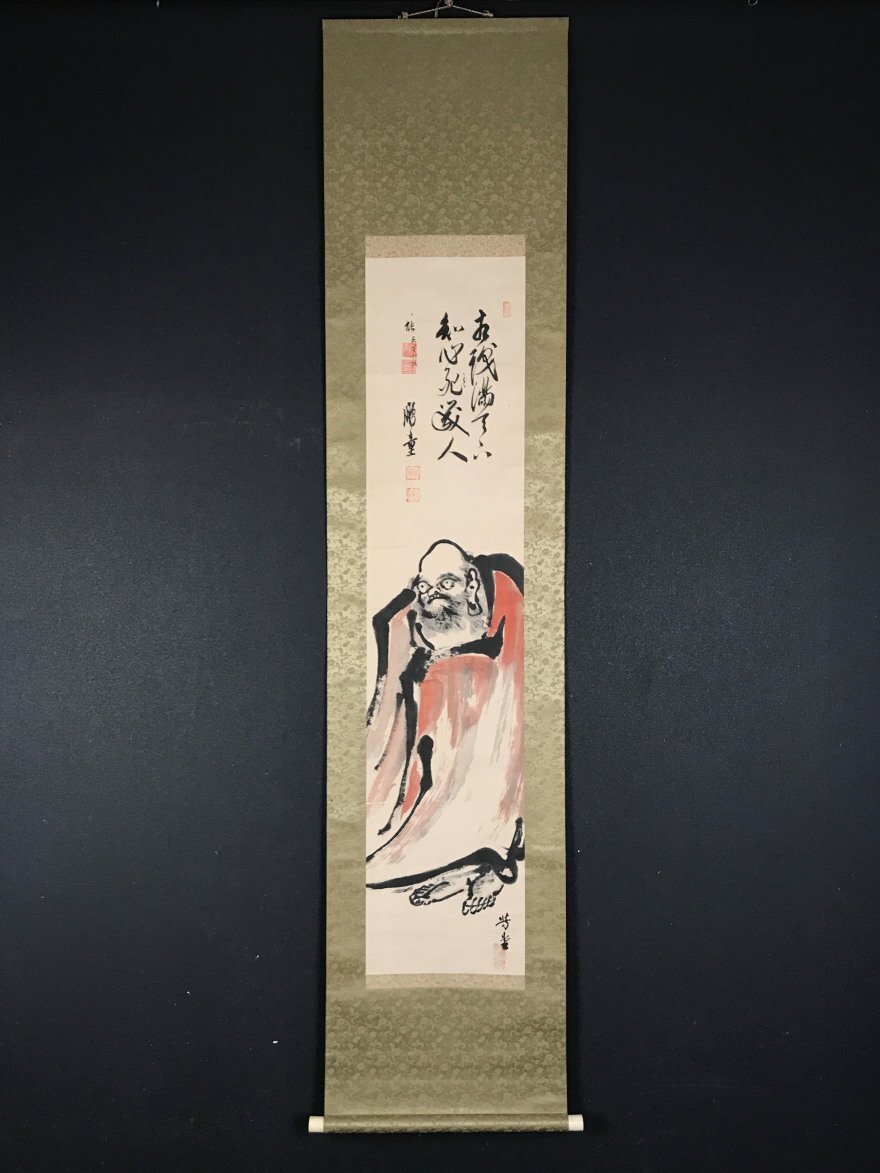 掛軸 赤達磨 芳仙 筆 （お買い得商品】鳳仙花 秀筆堂 - 書道用品