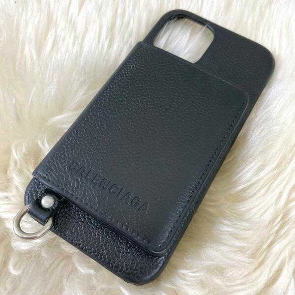 美品 BALENCIAGA バレンシアガ iPhoneケース ブラック レザー