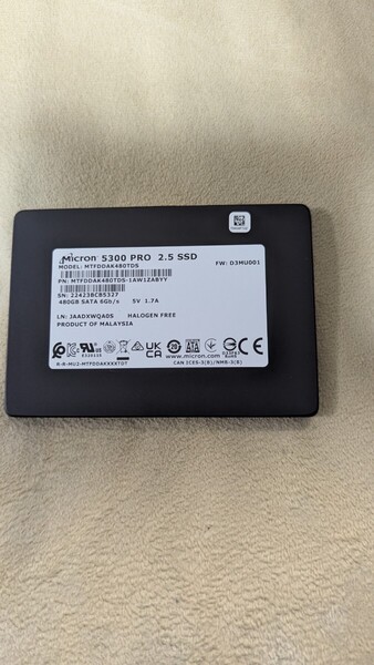 Micron 5300 PRO 480GB SSD SATA 6Gb/s Solid State Drive サーバー用