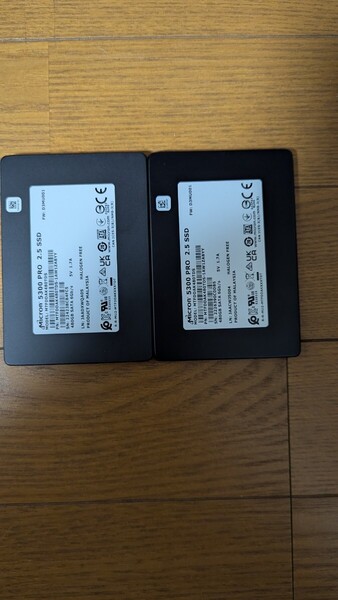 Micron 5300 PRO 480GB SSD SATA サーバー用 エンタープライズ向け 2台セット