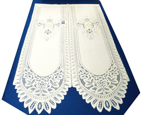 送料無料【新品 】バテン のれん 【 ゆり 刺繍 85cm × 150cm 】