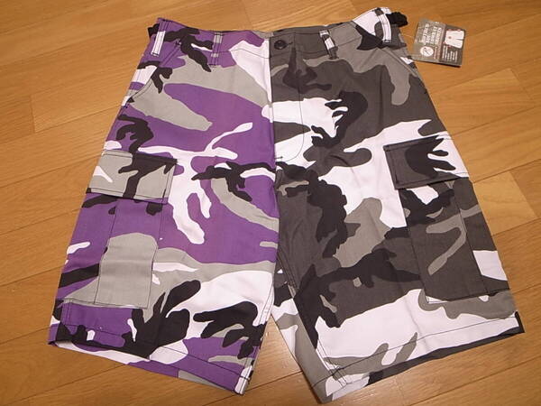 【送料無料 即決】ミリタリーROTHCOロスコ6ポケットカーゴショーツ ショートパンツ TWO TONE BDU SHORTS 2トーン Violet/City Camo S 新品