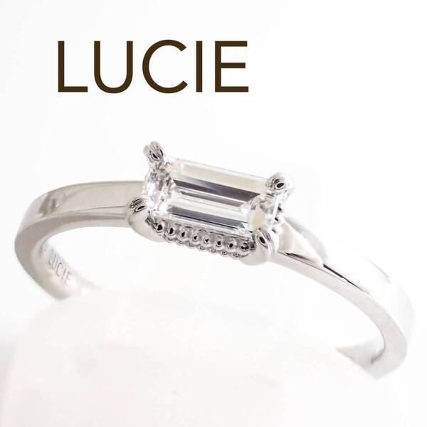 ルシエ LUCIE Pt950 バケットダイヤモンド 0.14ct Palais パレ リング 8号 定価 :250,800円 LEB8574 プラチナ アンティーク