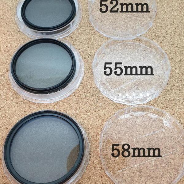 未使用品 円偏光フィルター CPL 52~ 72mm 希望sizeを1枚 サーキュラーPL 偏光フィルター CPL
