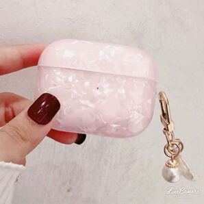 【ピンク】イヤホン ケース カバー AirPods 3 第3世代 シェル チャーム付き 貝殻 アクセサリー キラキラ 可愛い 高級感 韓国雑貨 充電可