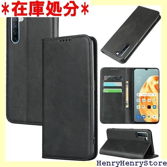 oppo reno 3a ケース 手帳型 oppo r ケース カードスロット、キックスタンド レザー ブラック 1428