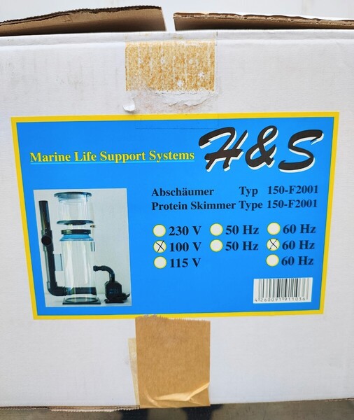 訳あり 新品 H&S プロティンスキマー ジャンク Marine Life Support System Type 150-F2001 4260091911036