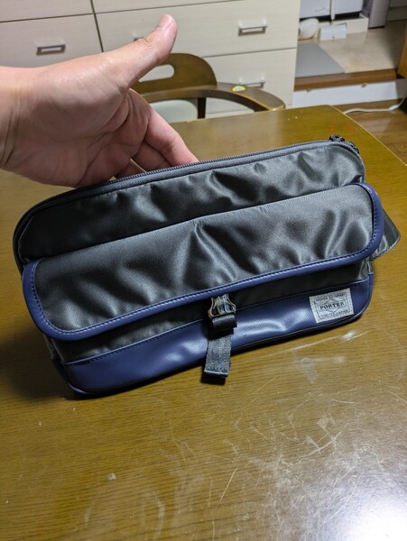 【美品】PORTER ポーター サックスバー ストーム ウエストバッグ ボディバッグ ショルダーバッグ 吉田かばん 財布入れ スマホ入れ