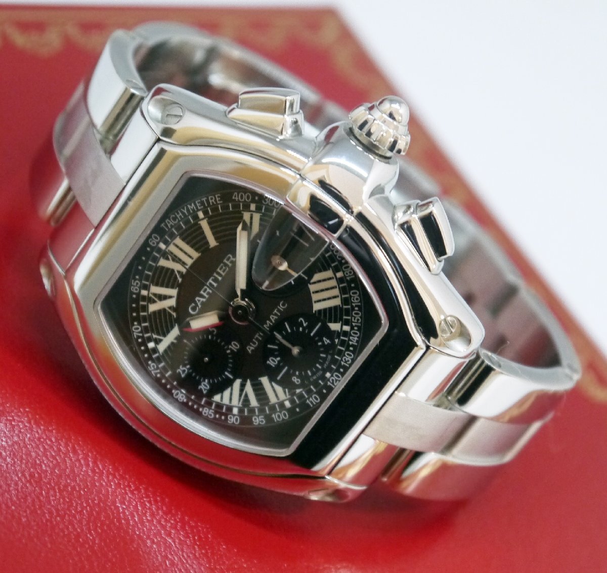 中古)CARTIER カルティエ ロードスター クロノグラフ ブラック