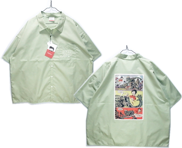 即決■★BETTY BOOP★■ベティーブープ ワイドシャツ・SIZE=L