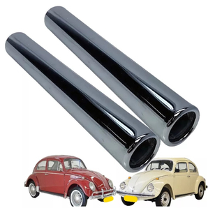 22cm 空冷VW 2個セット ペア ストレート テールパイプ マフラー チップ メッキ バス ギア T2 T1 T3 T4 ワーゲン ビートル パイプ VW 空冷