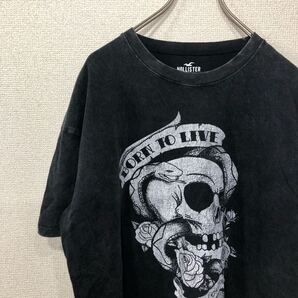 ホリスター tシャツ プリント ドクロ イラスト アメリカ古着 M 844