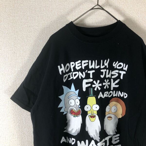 アメリカ古着 tシャツ アニメ リックアンドマーティー イラスト M 852
