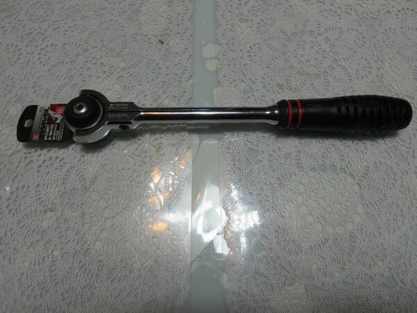 首振り状態でもロスなくトルクを伝達します。 スイベルラチェットハンドル 差込角9.5mm(3/8インチ) SRH3FRL 280mm SK11未使用品