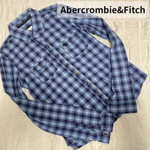 Abercrombie&Fitch アバクロ シャツ ブラウス チェック 青 S