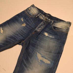 SCOTCH&SODA DEAN ジーンズ デニム ジーパン ダメージ&リペア加工 ボタンフライ ルーズテーパード スコッチアンドソーダ 紺 29
