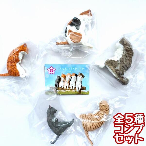 【B-55】ガチャガチャ いっしょにねんね -にゃんこ- 全5種セット ねこ ネコ 猫 フィギュア【mini】