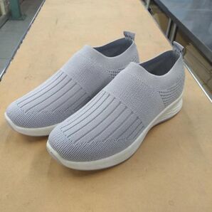 22331 B品 スリッポン 2Way フライニットスニーカー グレー 23.5cm ルームシューズ ナースシューズ メンズ レディース 男女兼用