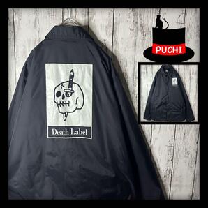 【DEATH LABEL】デスレーベル☆ナイロンジャケット☆バックロゴ☆黒M〜L