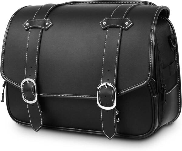 18L ツーリングバッグ バイク用 サイドバッグ ツールバッグ 防水 大容量 ドリンクホルダー付属 金具防錆 ブラック レブル250 GB350他