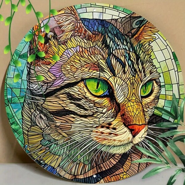 猫の壁飾り メタルウォールアート キジ猫F 猫の雑貨 HANAKO