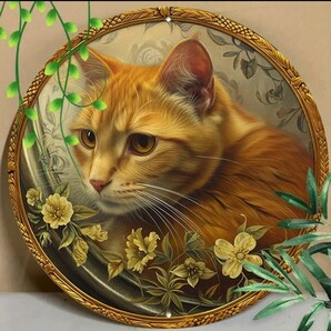猫の壁飾り メタルウォールアート 茶トラJ 猫の雑貨 HANAKO
