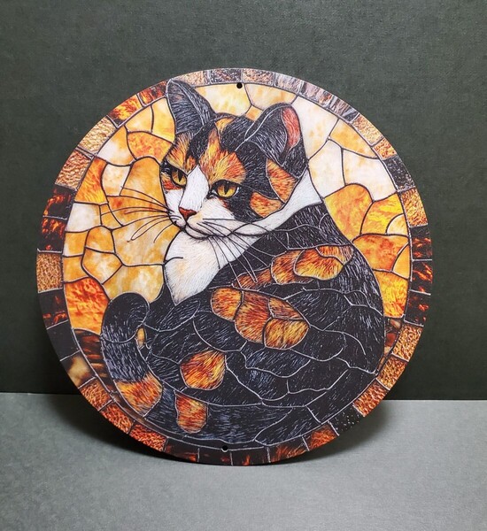 猫の壁飾り メタルウォールアート 三毛猫M 猫の雑貨 HANAKO