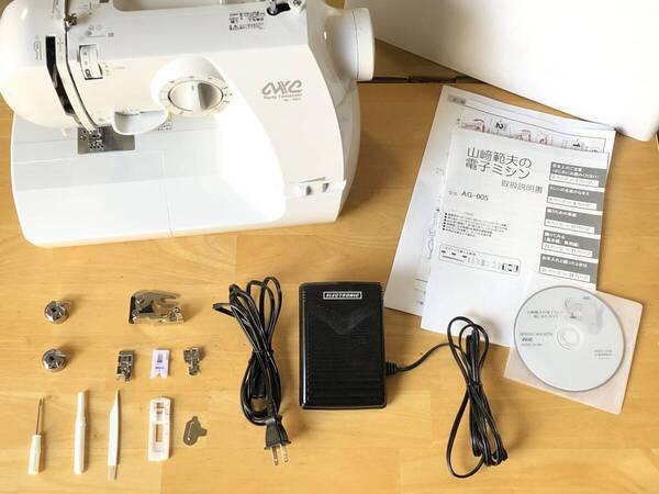 送料無料【1万円相当付属品多数】美品 家庭用ミシン 山崎範夫の電子ミシン AG-005 AXE YAMAZAKI janome juki brother singer jaguar necchi