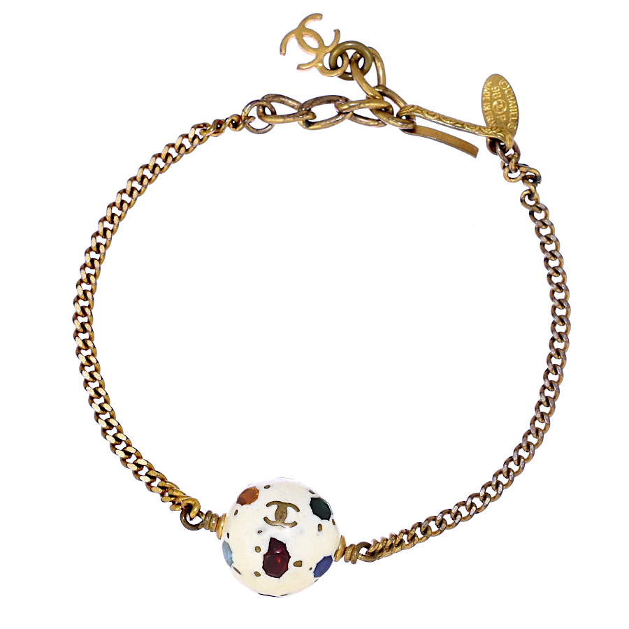 シャネル CHANEL ボールモチーフ ブレスレット 98P ゴールド Yahoo!オークション -「98?」(ブレスレット、バングル