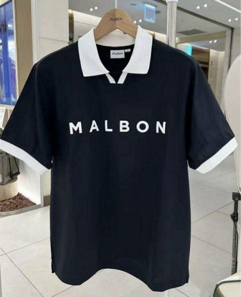 M 黒 マルボンゴルフ MALBON GOLF ポロシャツ 即日 メンズ