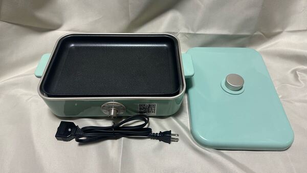 コンパクトホットプレート 未使用プレート有り MULTI HOT PLATE Lieto リエット ブルーグリーン 本体使用少なめ 5種類プレート 送料無料