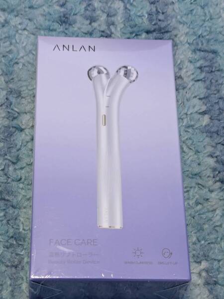0704u0327 ANLAN 美顔ローラー ホワイト 温熱リフトローラー 首 顔集中ケア EMS微電流 Y字型ローラー FM-04