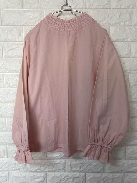 E hyphen world galleryピンク シャーリングネック ブラウス