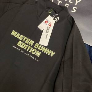 新品 パーリーゲイツ マスターバニー レーヨンMVポンチ 半袖ハイネックカットソー(4)サイズM/黒 MASTER BUNNY EDITION