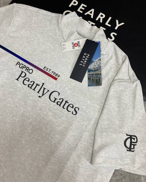 新品 パーリーゲイツ ベアカノコ半袖ハイネックカットソー(7)サイズ3L/グレー PEARLY GATES <PGPRO>