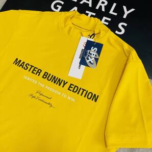 新品 パーリーゲイツ マスターバニー フルダルSPX カノコ半袖モックネックカットソー(5)サイズL/黄 MASTER BUNNY UVカット